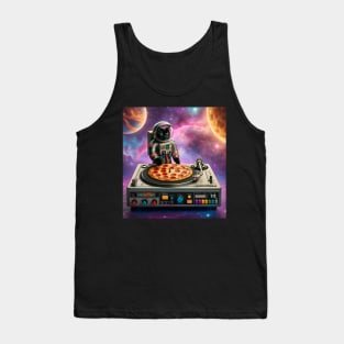 Dj Pizza Black Cat in Space Tank Top